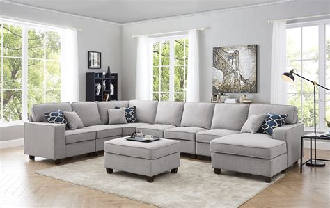 Blakeley 8 - Piece Upholstered Sectional. by Wade Logan® From $1,329.99 $2,600.00 (737) Rated 4.5 out of 5 stars.737 total votes. Free shipping. Free shipping. We love the streamlined styling of this 8-piece left-hand facing sectional sofa as it is an easy fit with so many design styles. The frame is made from solid and engineered wood; sinuous spring …. Blakeley 8 piece upholstered sectional
